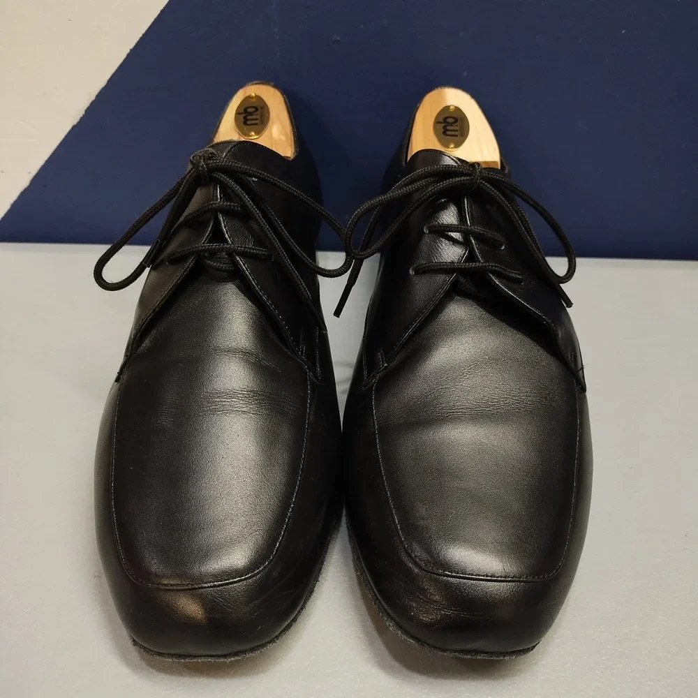 Capezio Ballroom Oxford Dance Shoes Mens US 10.5 Black Suede Sole Lace Up EUC